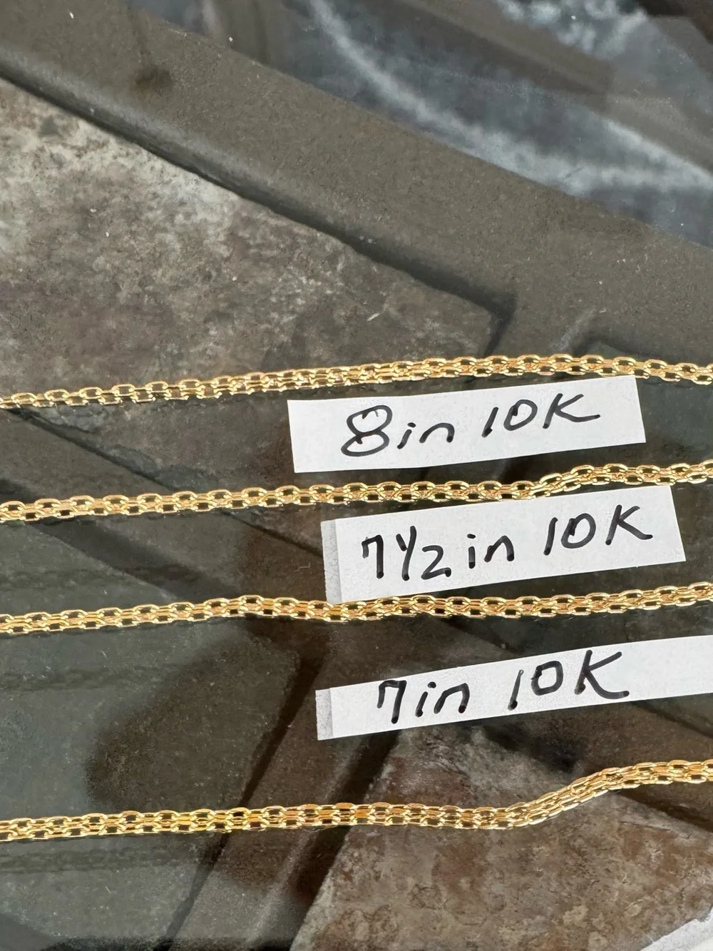 10k Gold Chain bracelet - price for each